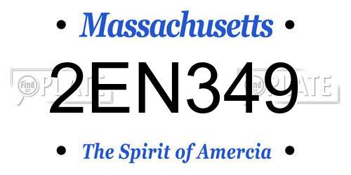 2EN349 Massachusetts License Plate