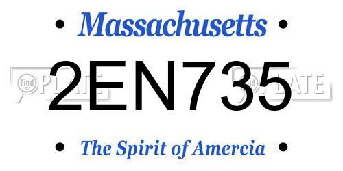 2EN735 Massachusetts License Plate