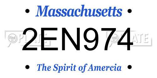 2EN974 Massachusetts License Plate
