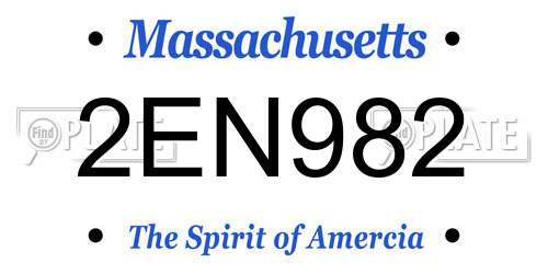 2EN982 Massachusetts License Plate