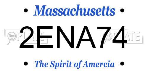 2ENA74 Massachusetts License Plate