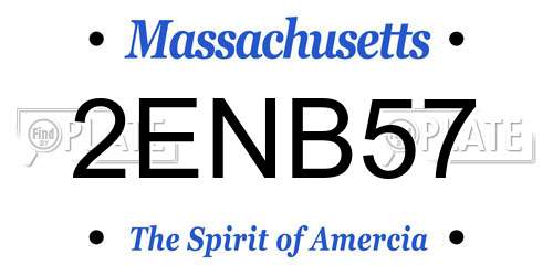 2ENB57 Massachusetts License Plate