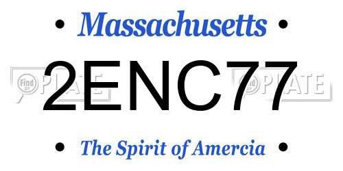 2ENC77 Massachusetts License Plate