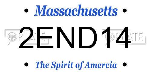2END14 Massachusetts License Plate