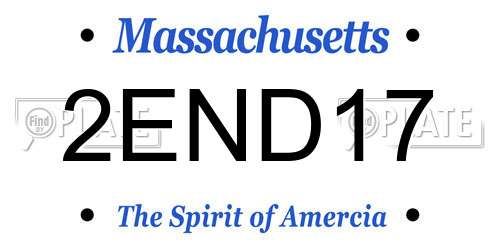 2END17 Massachusetts License Plate