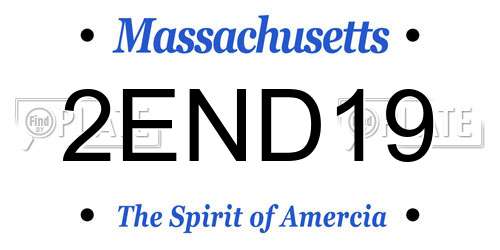 2END19 Massachusetts License Plate