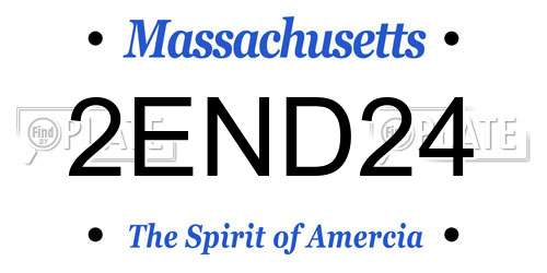 2END24 Massachusetts License Plate