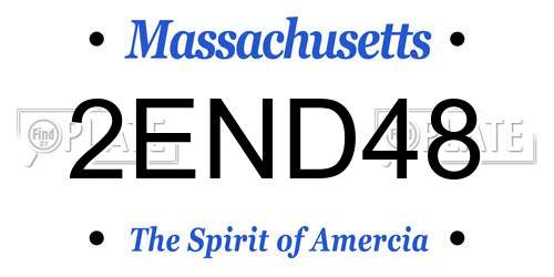 2END48 Massachusetts License Plate
