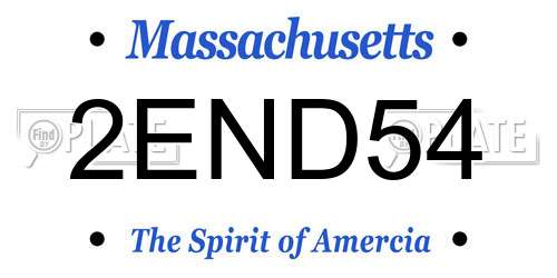 2END54 Massachusetts License Plate