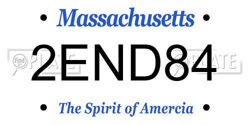 2END84 Massachusetts License Plate