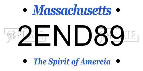 2END89 Massachusetts License Plate
