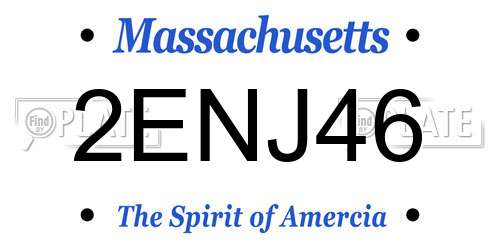 2ENJ46 Massachusetts License Plate