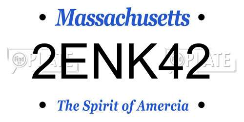 2ENK42 Massachusetts License Plate