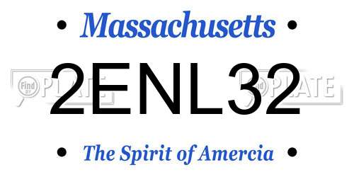 2ENL32 Massachusetts License Plate