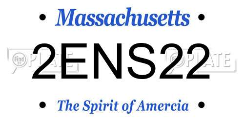 2ENS22 Massachusetts License Plate
