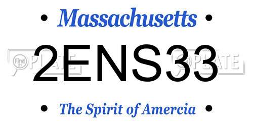 2ENS33 Massachusetts License Plate
