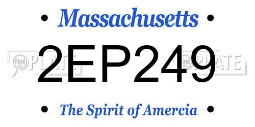 2EP249 Massachusetts License Plate