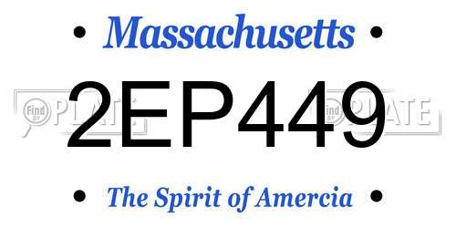 2EP449 Massachusetts License Plate
