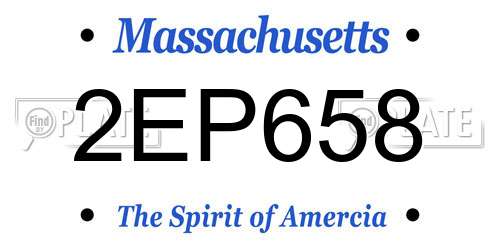 2EP658 Massachusetts License Plate