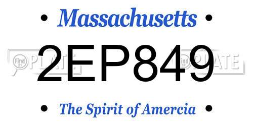 2EP849 Massachusetts License Plate