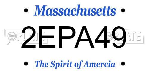 2EPA49 Massachusetts License Plate