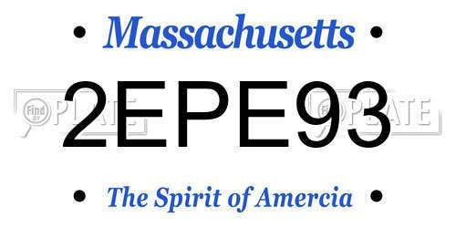 2EPE93 Massachusetts License Plate