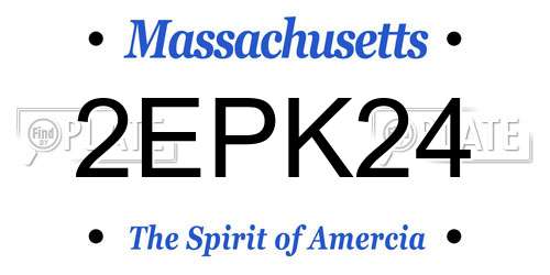 2EPK24 Massachusetts License Plate