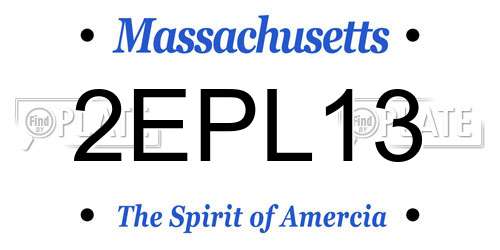2EPL13 Massachusetts License Plate