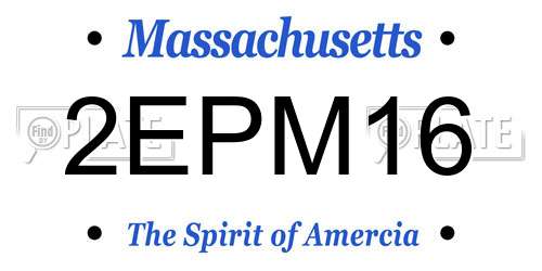 2EPM16 Massachusetts License Plate