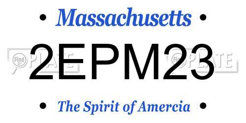 2EPM23 Massachusetts License Plate
