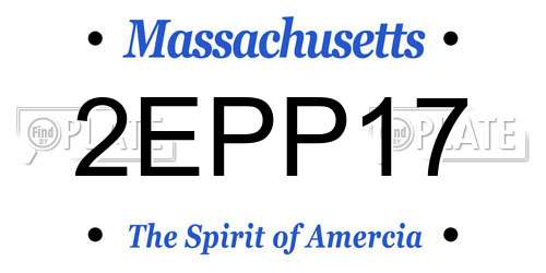 2EPP17 Massachusetts License Plate