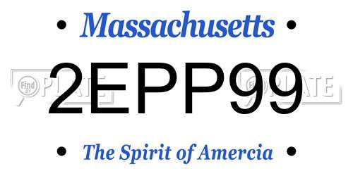 2EPP99 Massachusetts License Plate
