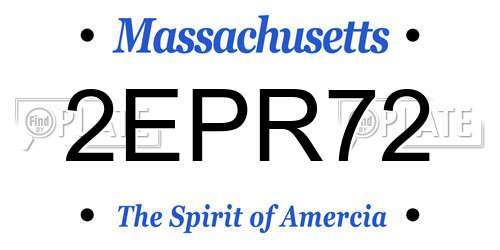 2EPR72 Massachusetts License Plate