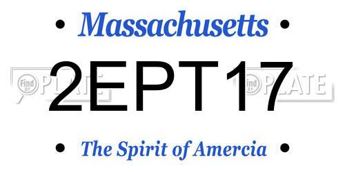 2EPT17 Massachusetts License Plate