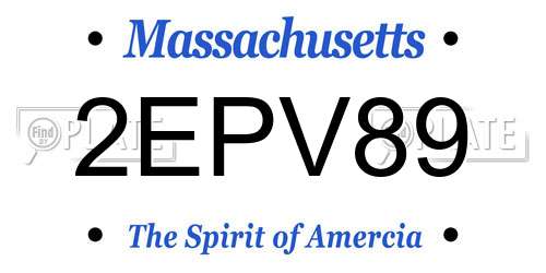 2EPV89 Massachusetts License Plate