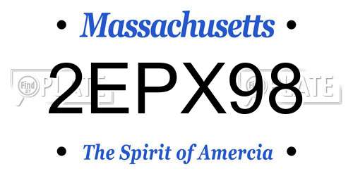 2EPX98 Massachusetts License Plate