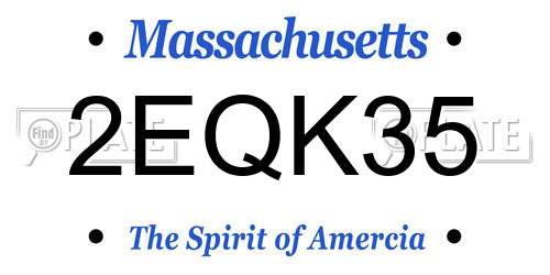 2EQK35 Massachusetts License Plate