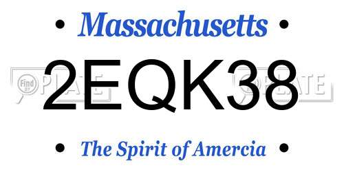 2EQK38 Massachusetts License Plate