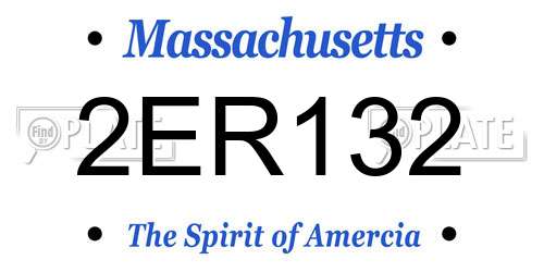 2ER132 Massachusetts License Plate