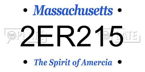 2ER215 Massachusetts License Plate