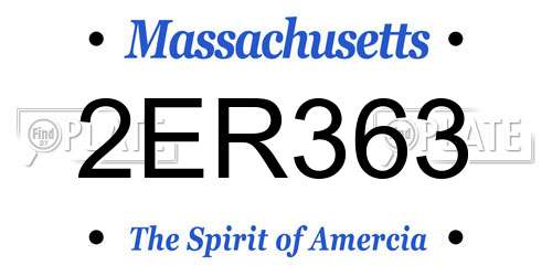 2ER363 Massachusetts License Plate