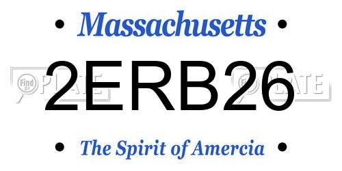 2ERB26 Massachusetts License Plate