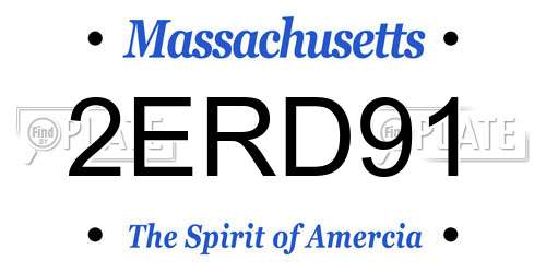 2ERD91 Massachusetts License Plate
