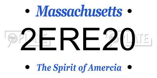 2ERE20 Massachusetts License Plate