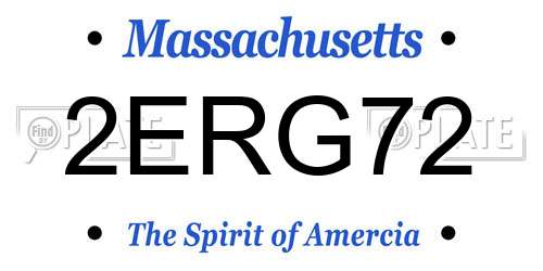 2ERG72 Massachusetts License Plate