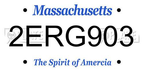 2ERG903 Massachusetts License Plate
