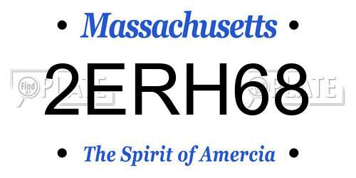 2ERH68 Massachusetts License Plate