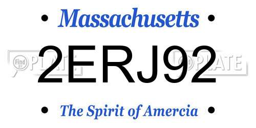 2ERJ92 Massachusetts License Plate