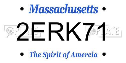 2ERK71 Massachusetts License Plate