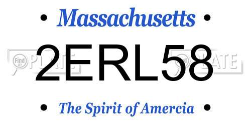 2ERL58 Massachusetts License Plate